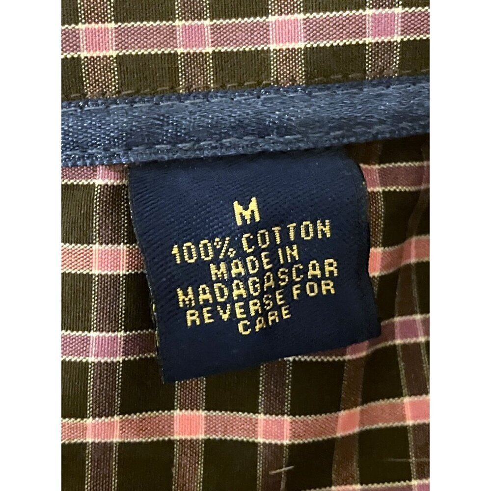 T Harris Striped Button Down Shirt M Poplin Long Sleeve Academia 100% Cotton - Picture 6 of 7